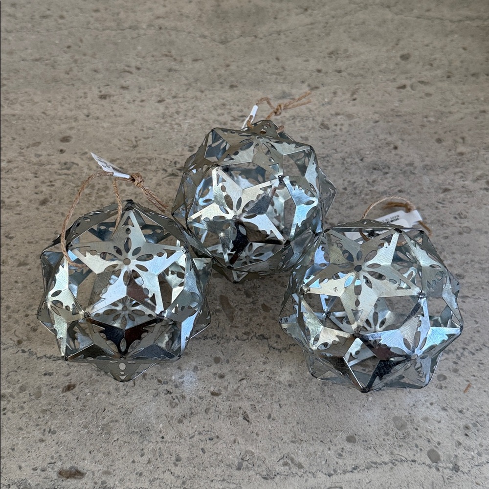 West Elm Metal Round Star Ornaments / Set of 3